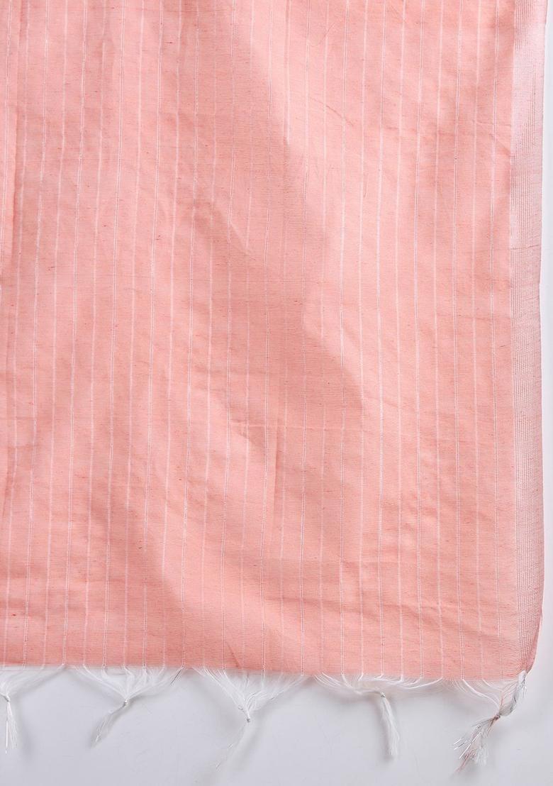 Peach Printed Cotton Kurta Set - Indya