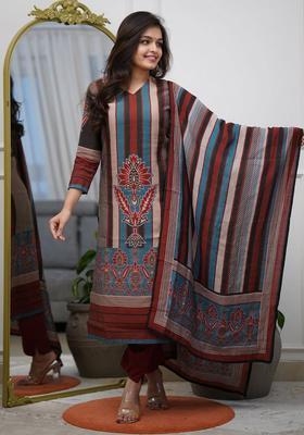 Multi Printed Viscose Kurta Set