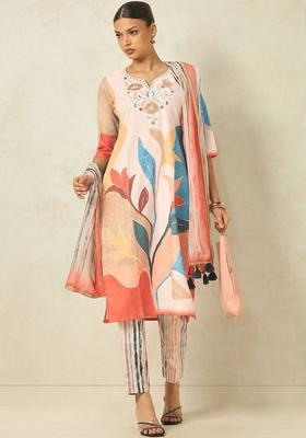Multi Printed Cotton Kurta Set
