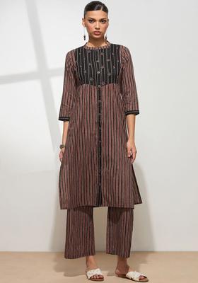 Multi Striped Cotton Kurta Set