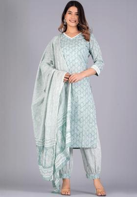 Multi Printed Cotton Kurta Set