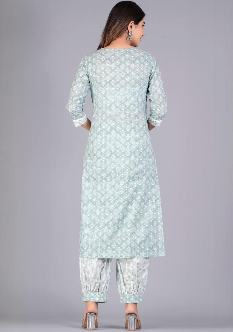 Multi Printed Cotton Kurta Set - Indya
