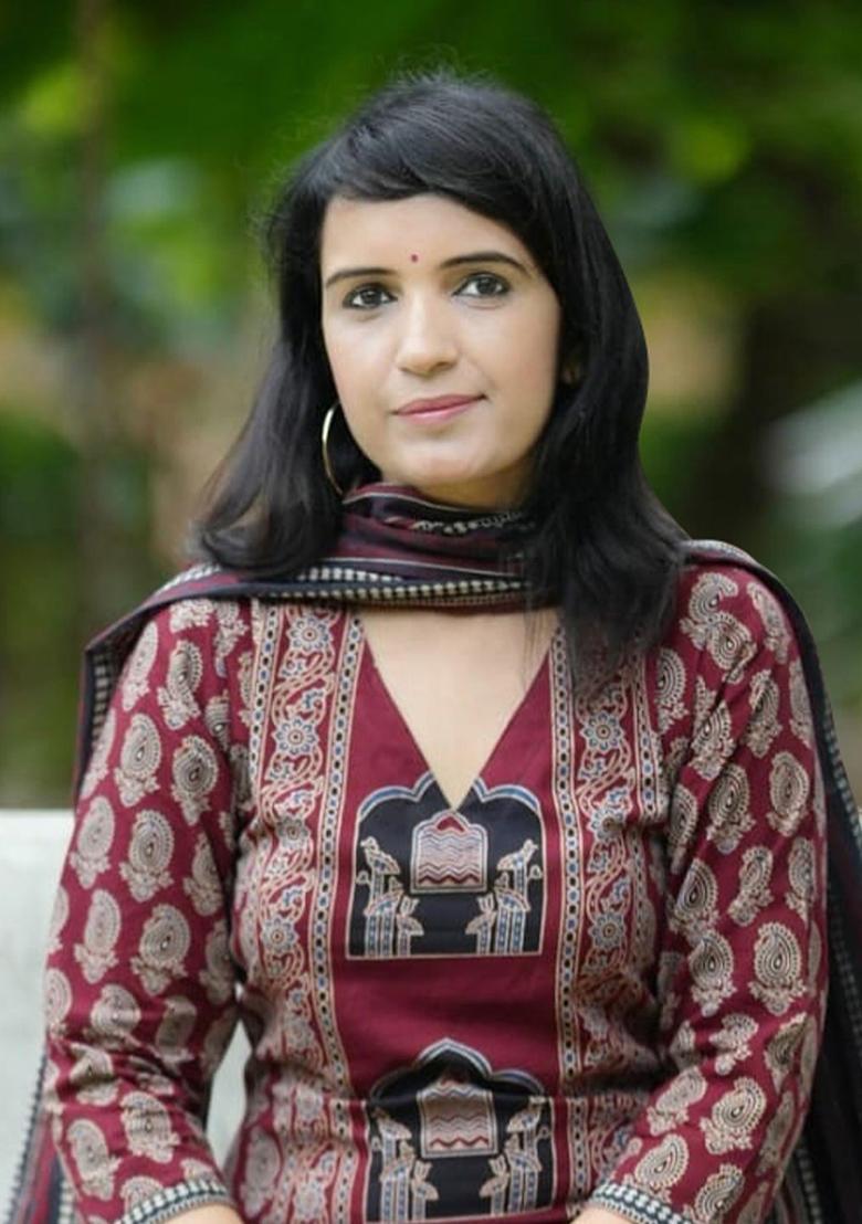 Maroon Printed Viscose Kurta Set - Indya