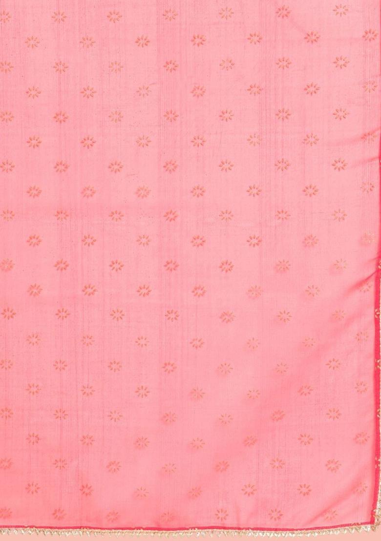 Pink Printed Viscose Kurta Set - Indya