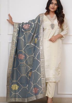 White Solid Viscose Kurta Set