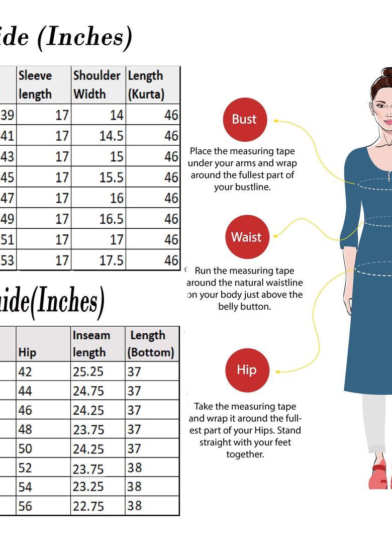 Blue Printed Cotton Kurta Set - Indya