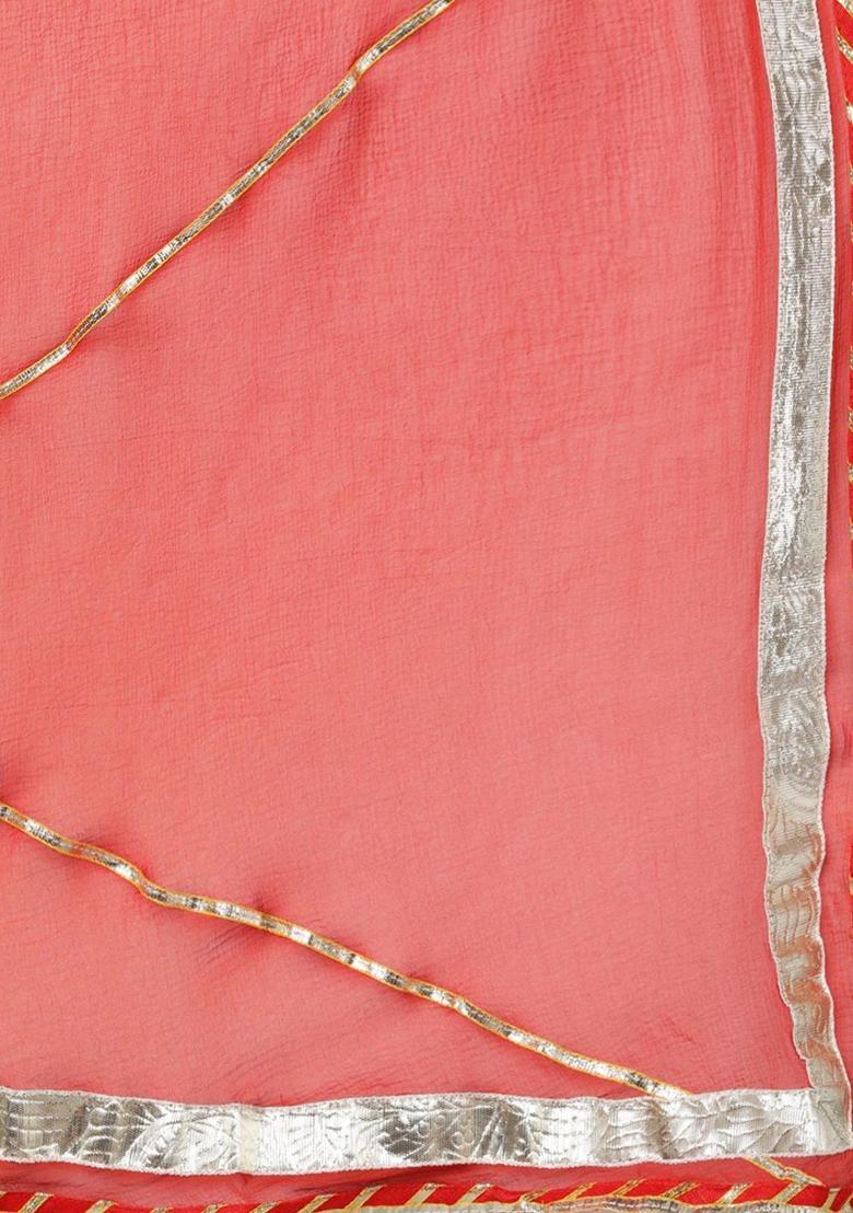 Rust Embroidered Polyester Kurta Set - Indya