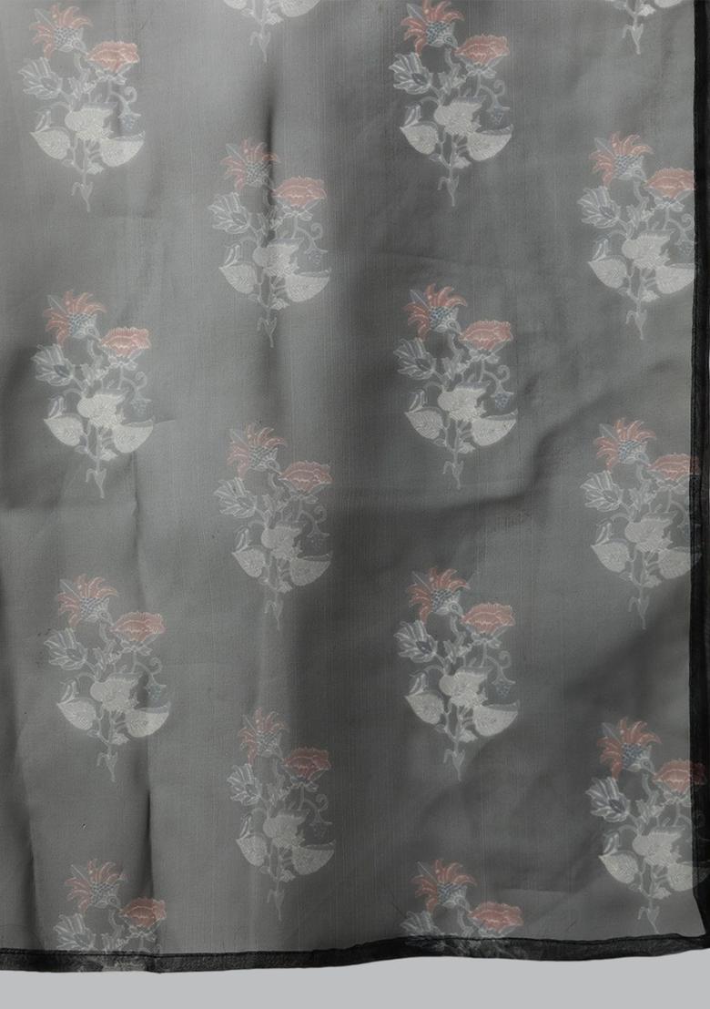 Grey Yoke Design Cotton Kurta Set - Indya