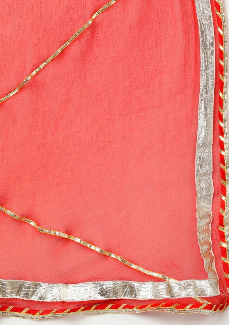 Rust Embroidered Polyester Kurta Set - Indya