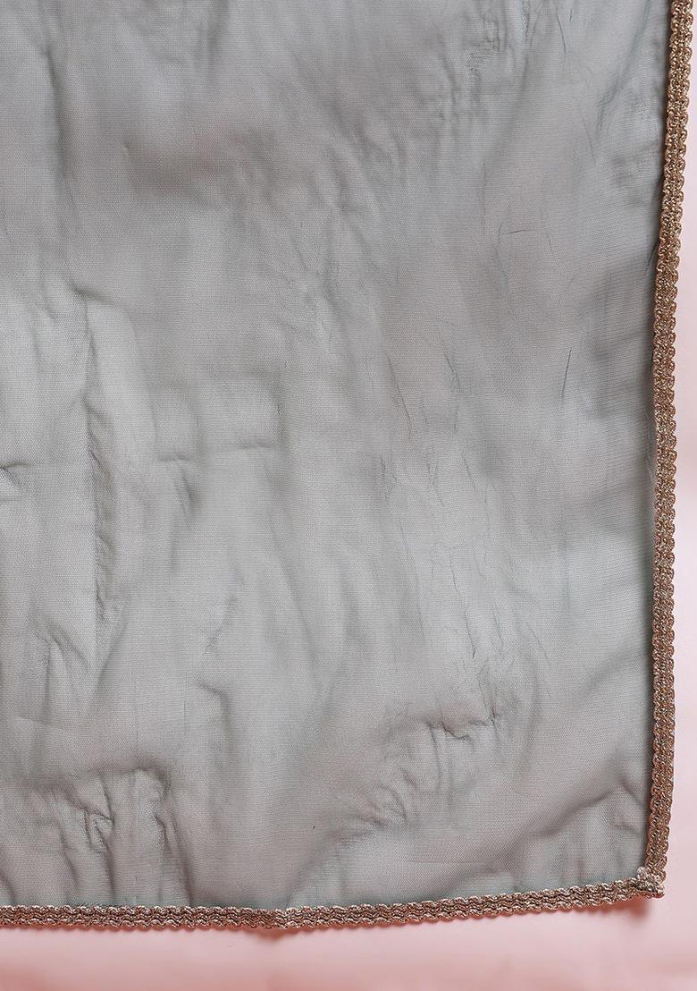 Green Embroidered Silk Kurta Set - Indya