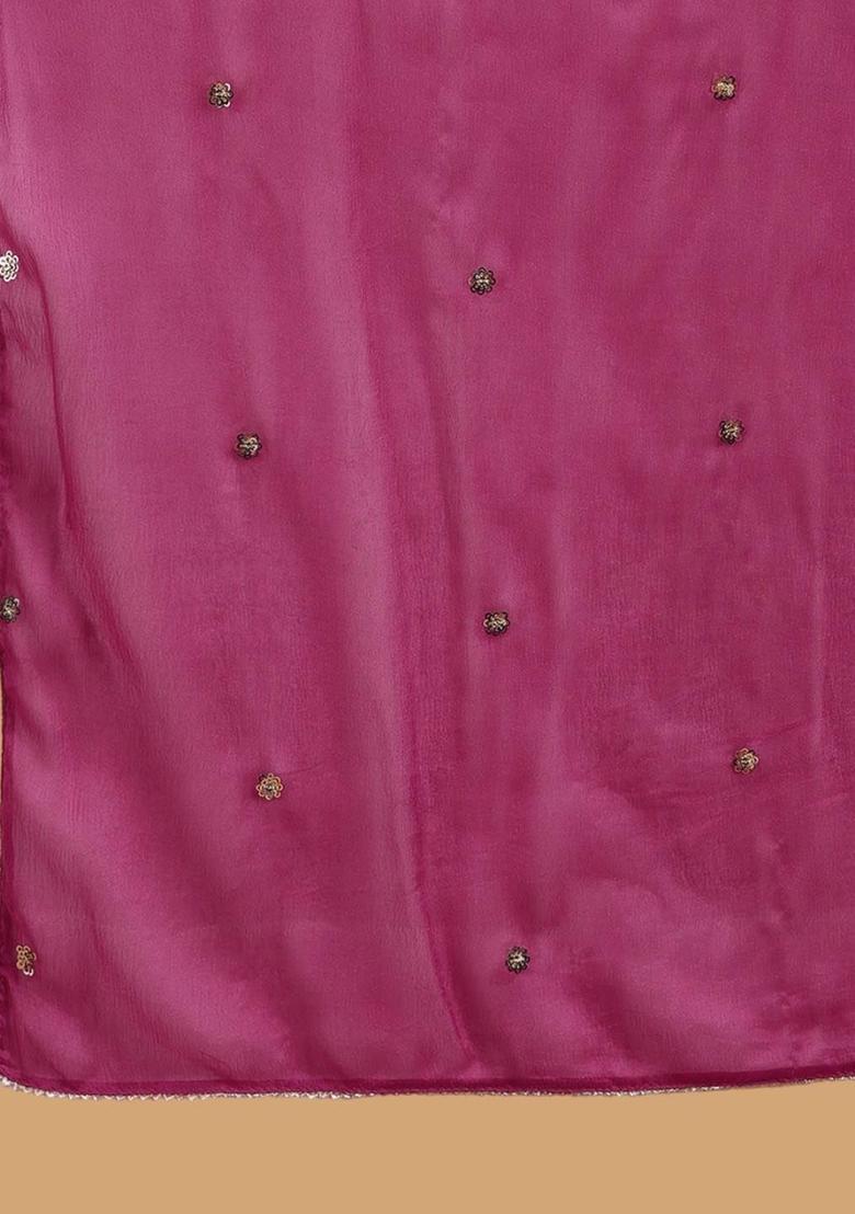 Pink Embroidered Silk Anarkali Set - Indya