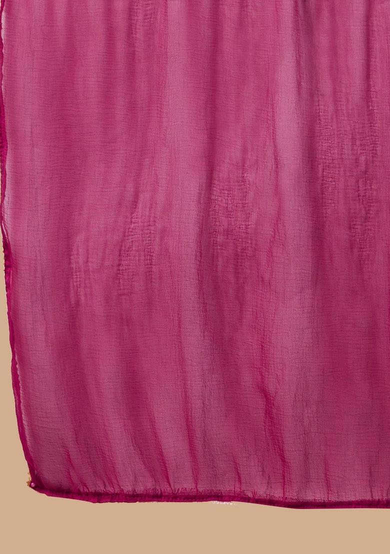 Pink Embroidered Georgette Anarkali Set - Indya