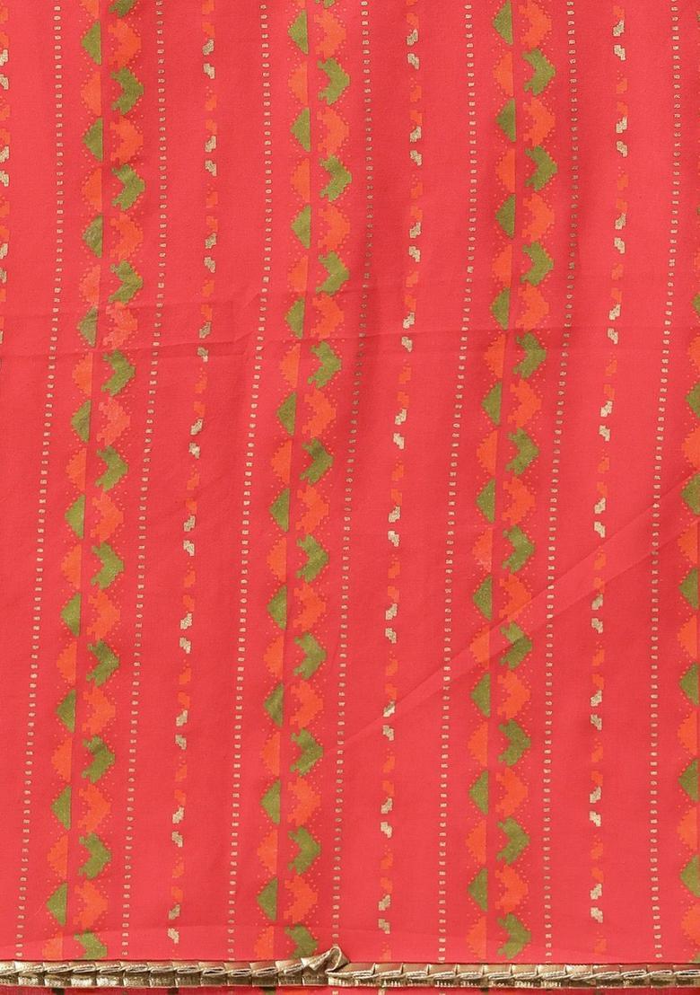 Cream Yoke Design Cotton Kurta Set - Indya