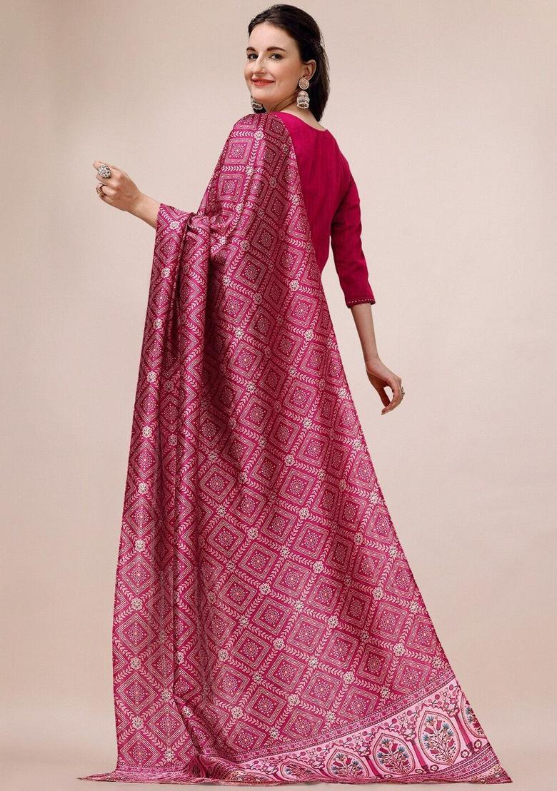 Pink Embroidered Cotton Kurta Set - Indya