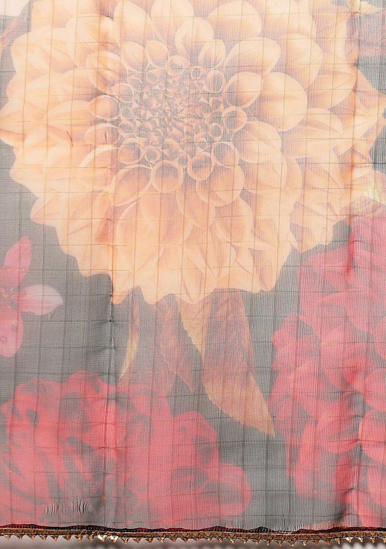 Black Printed Cotton Anarkali Set - Indya