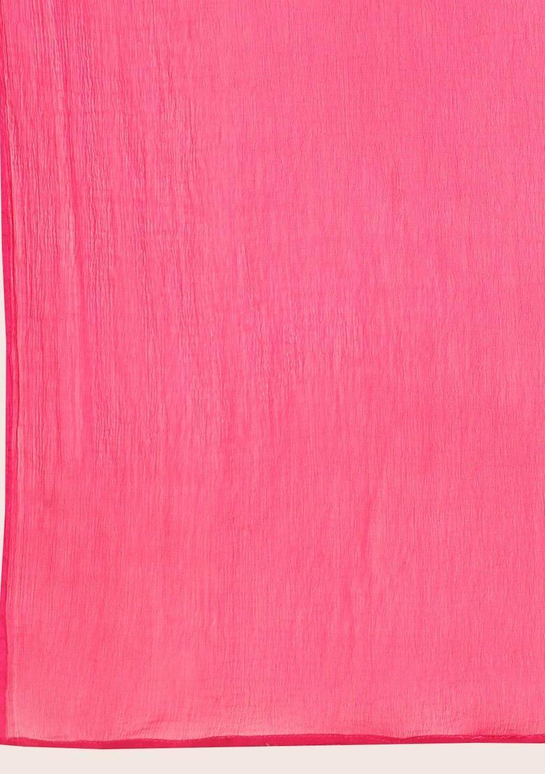 Pink Printed Viscose Kurta Set - Indya