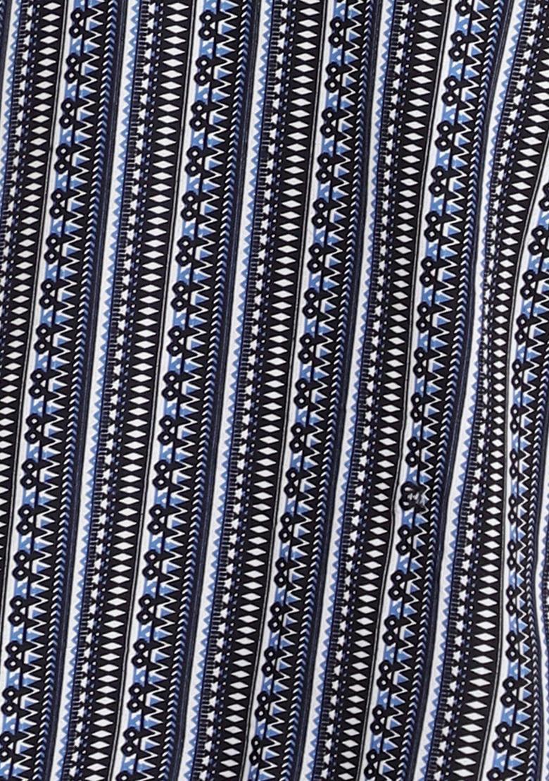 Black Printed Crepe Kurta Set - Indya