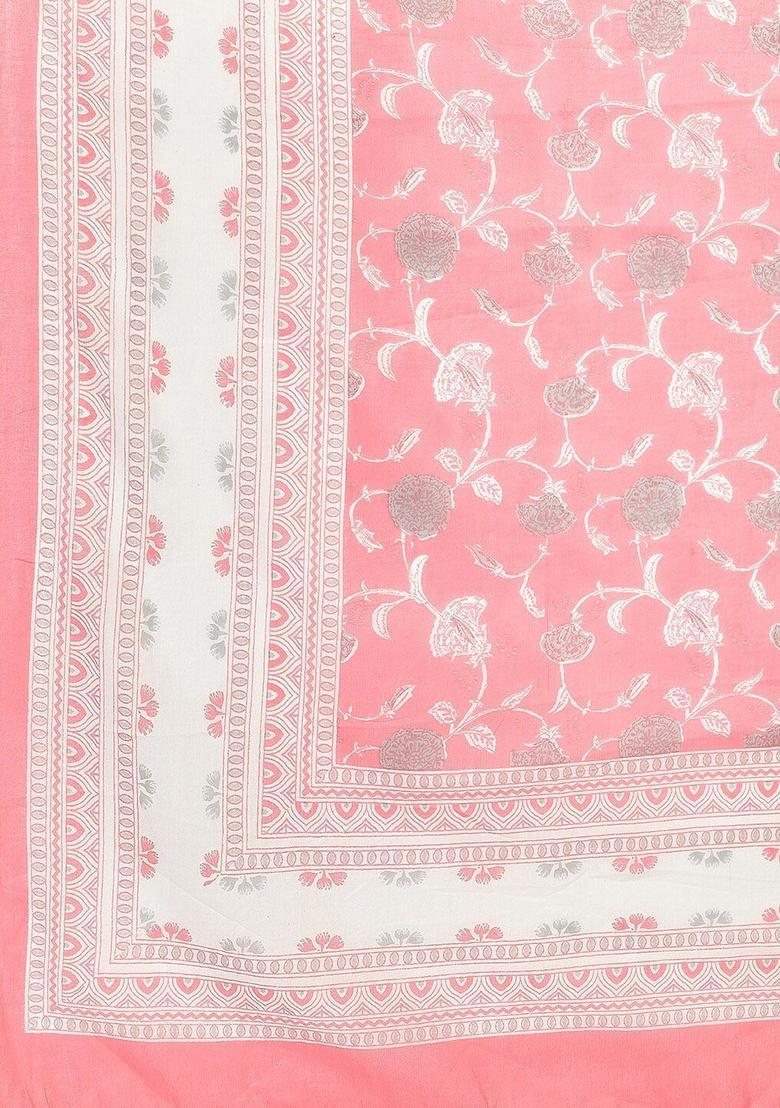 Pink Striped Cotton Kurta Set - Indya