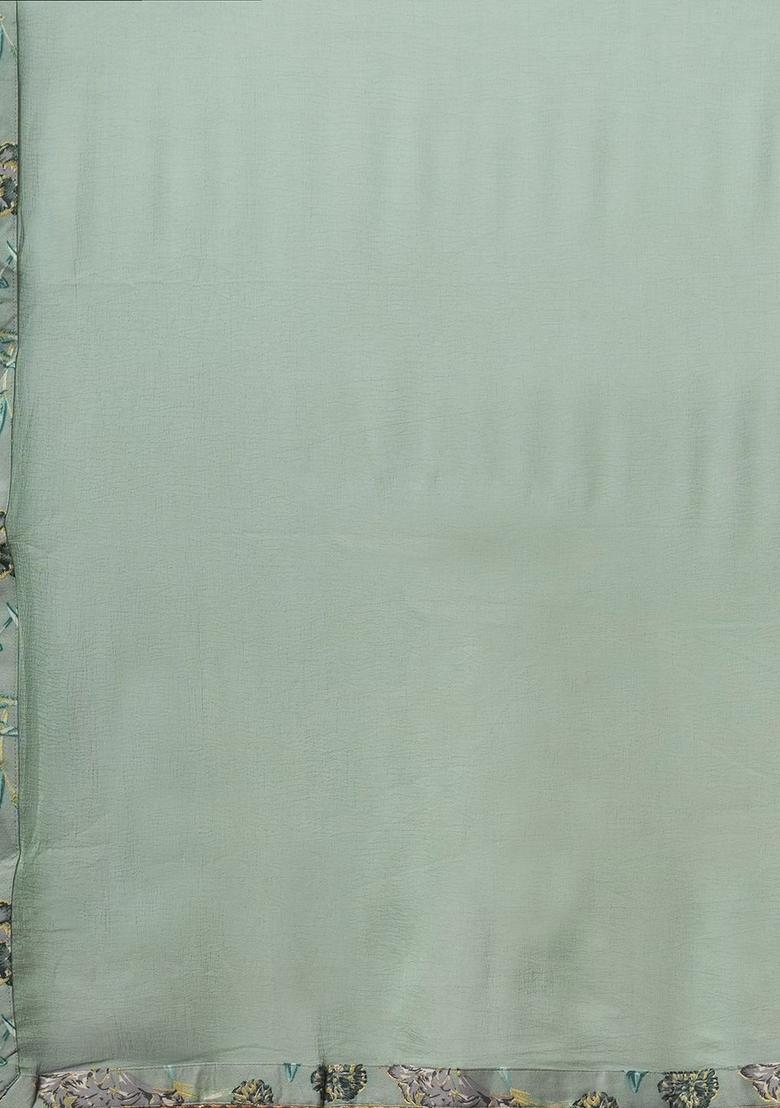 Green Printed Viscose Kurta Set - Indya