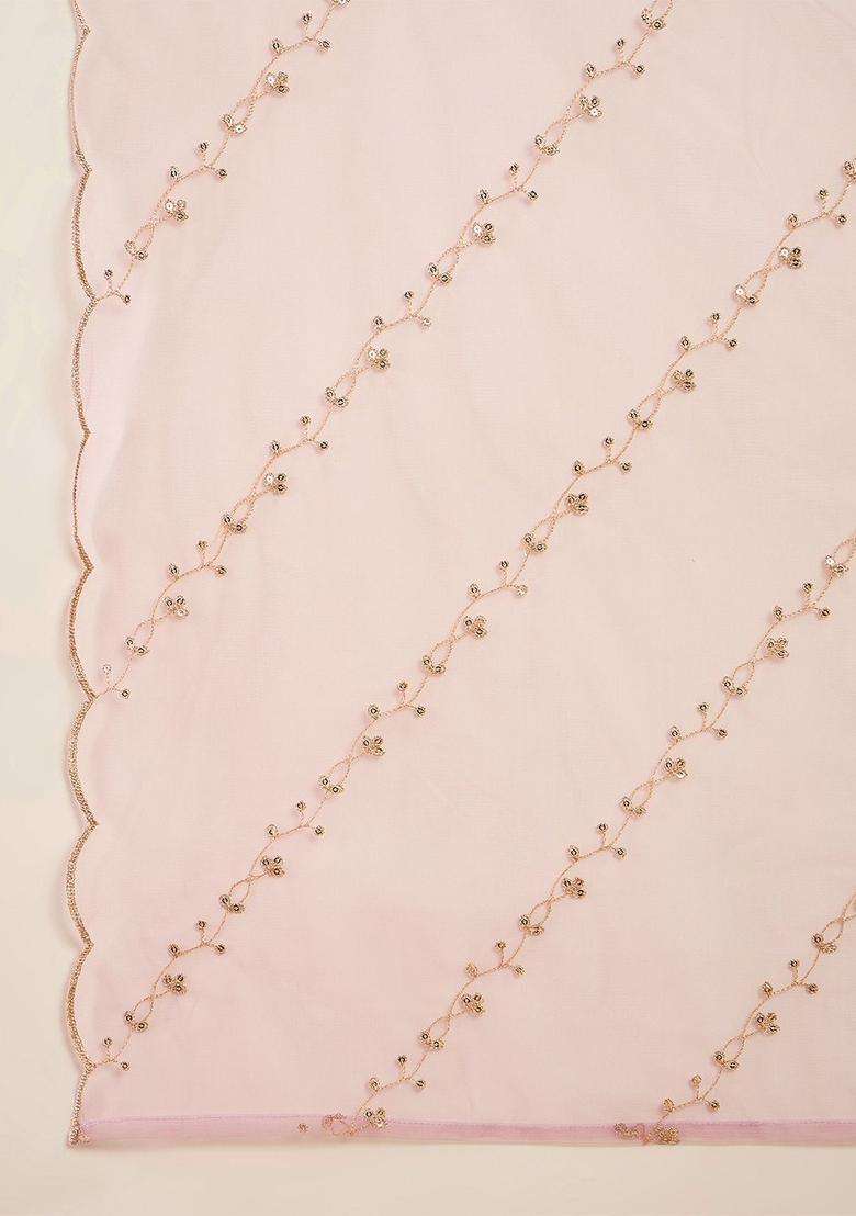 Pink Embroidered Silk Kurta Set - Indya