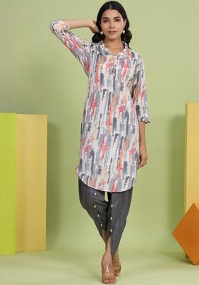 Multi Printed Cotton Kurta Set