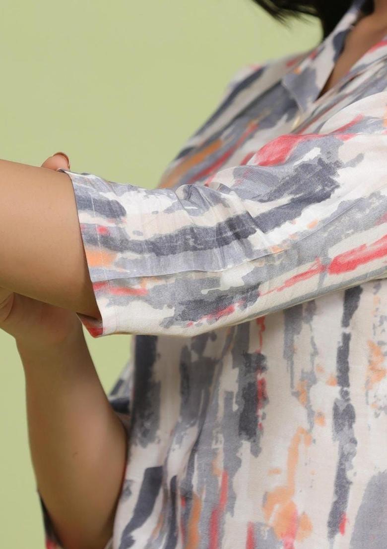 Multi Printed Cotton Kurta Set - Indya