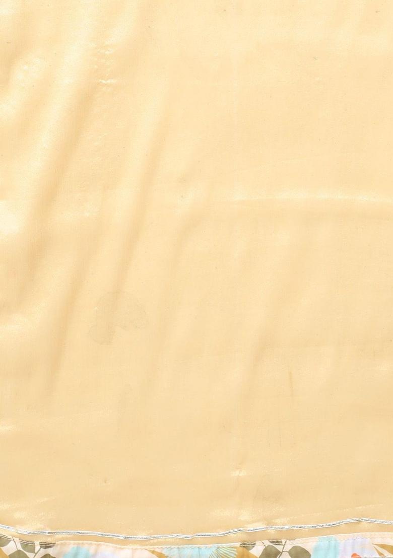 Yellow Printed Chinon Kurta Set - Indya