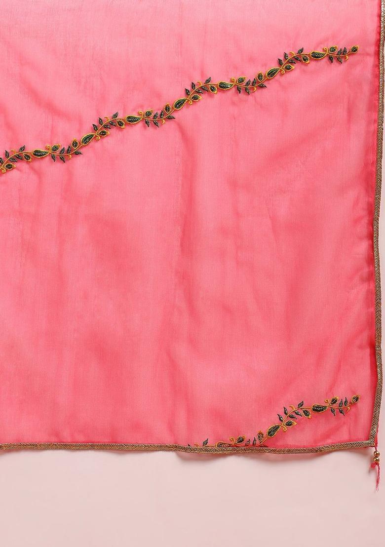 Pink Embroidered Silk Anarkali Set - Indya