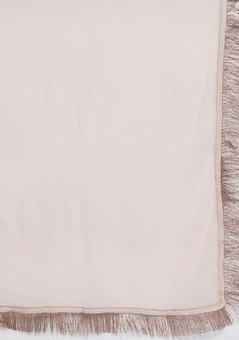 Peach Embroidered Net Kurta Set - Indya