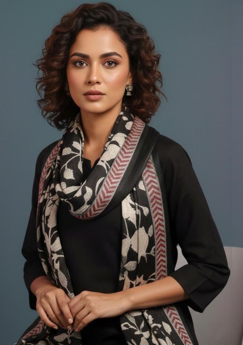 Black Solid Cotton Kurta Set - Indya