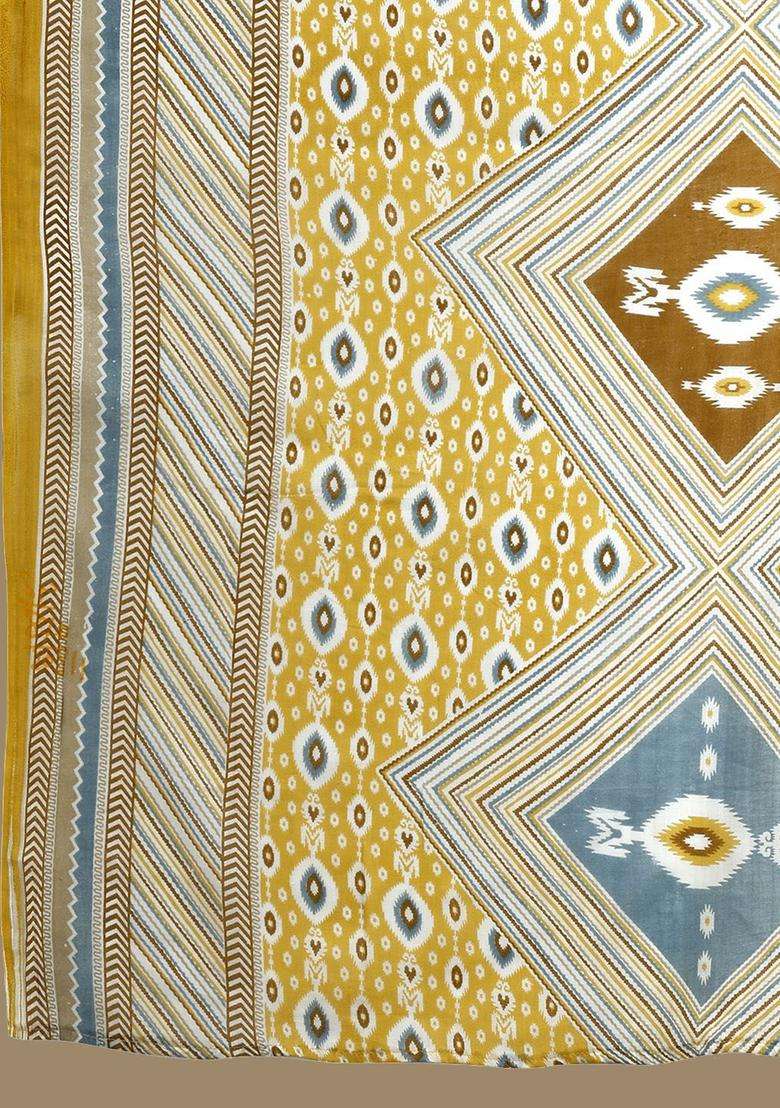 Yellow Printed Cotton Kurta Set - Indya