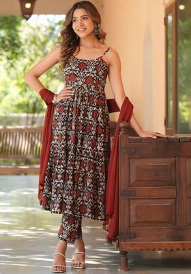 Multicolor Printed Cotton Kurta Set