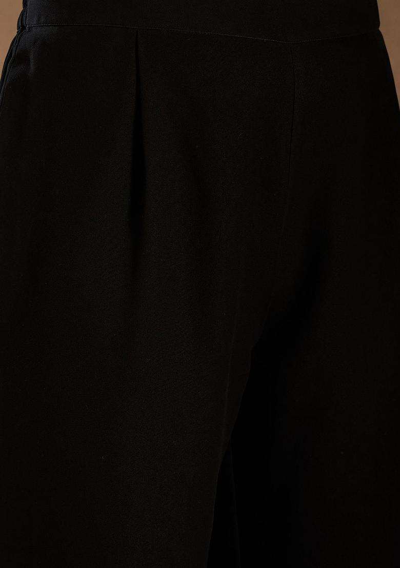 Black Printed Georgette Kurta Set - Indya