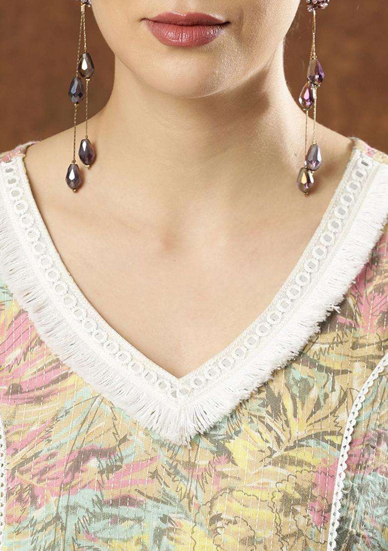Multicolor Printed Cotton Kurta Set - Indya