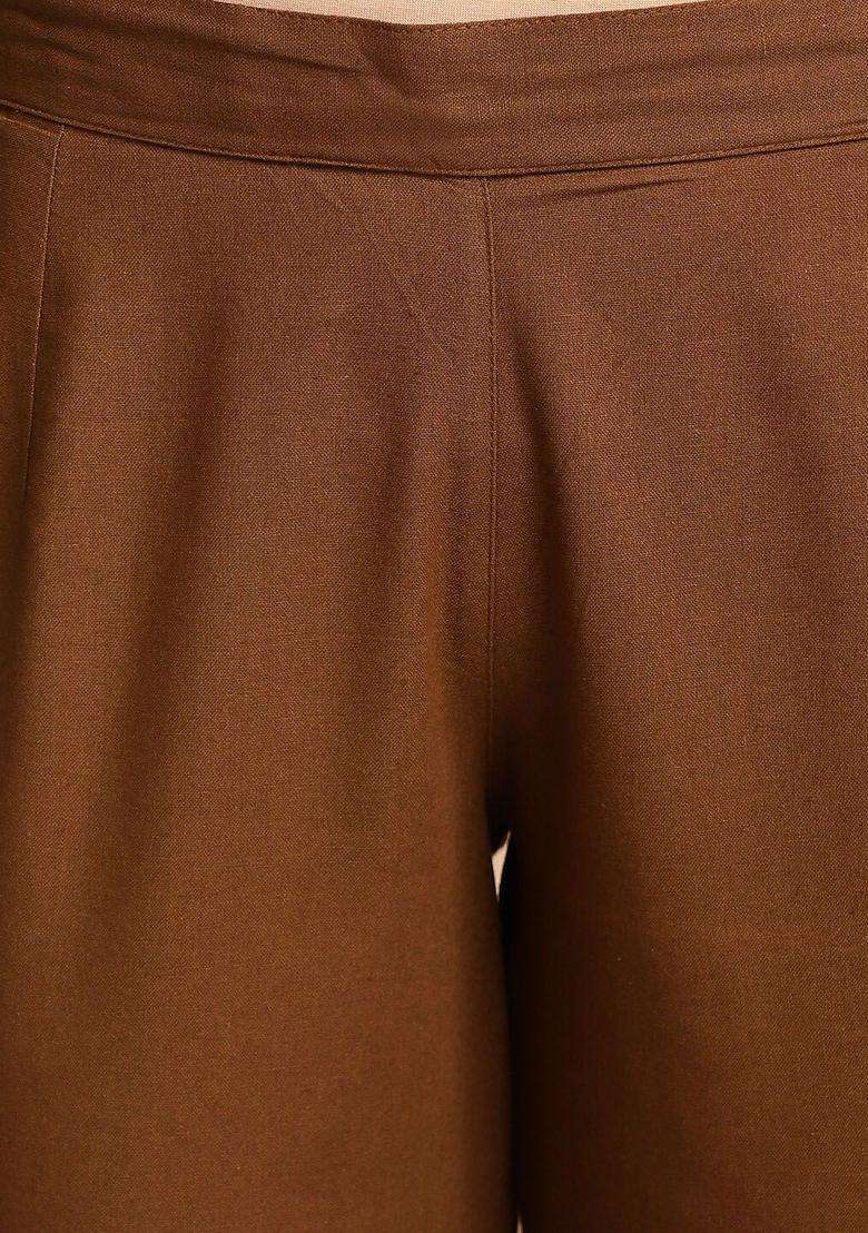 Olive Solid Cotton Kurta Set - Indya