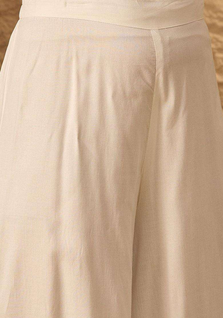 White Solid Viscose Kurta Set - Indya
