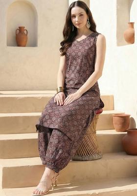 Multicolor Printed Cotton Kurta Set