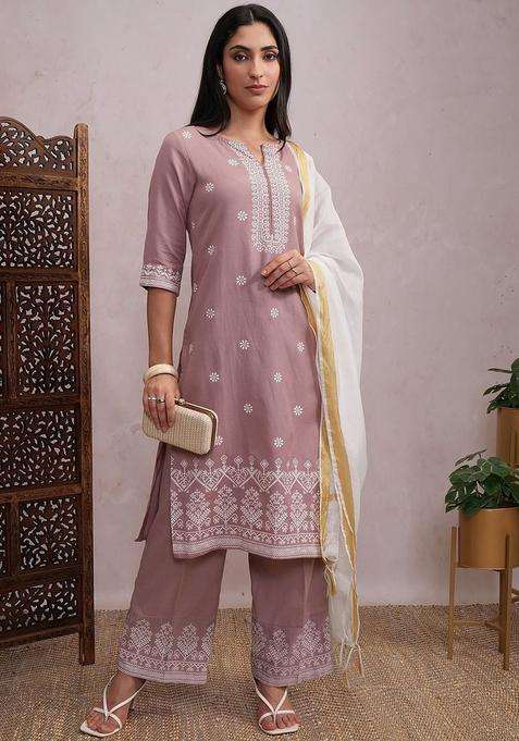 Rose Printed Viscose Kurta Set