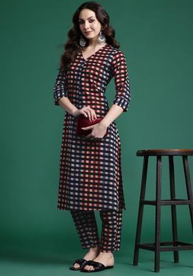 Multicolor Printed Cotton Kurta Set