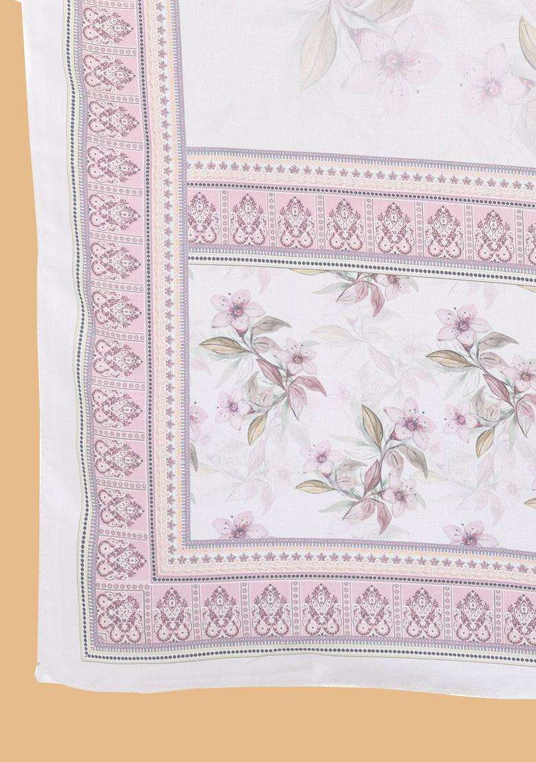 Pink Printed Cotton Anarkali Set - Indya