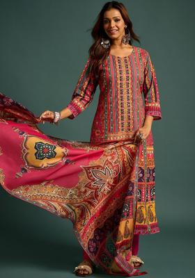 Multicolor Printed Cotton Kurta Set