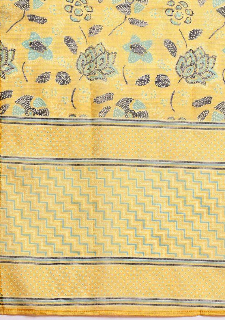 Mustard Printed Viscose Kurta Set - Indya