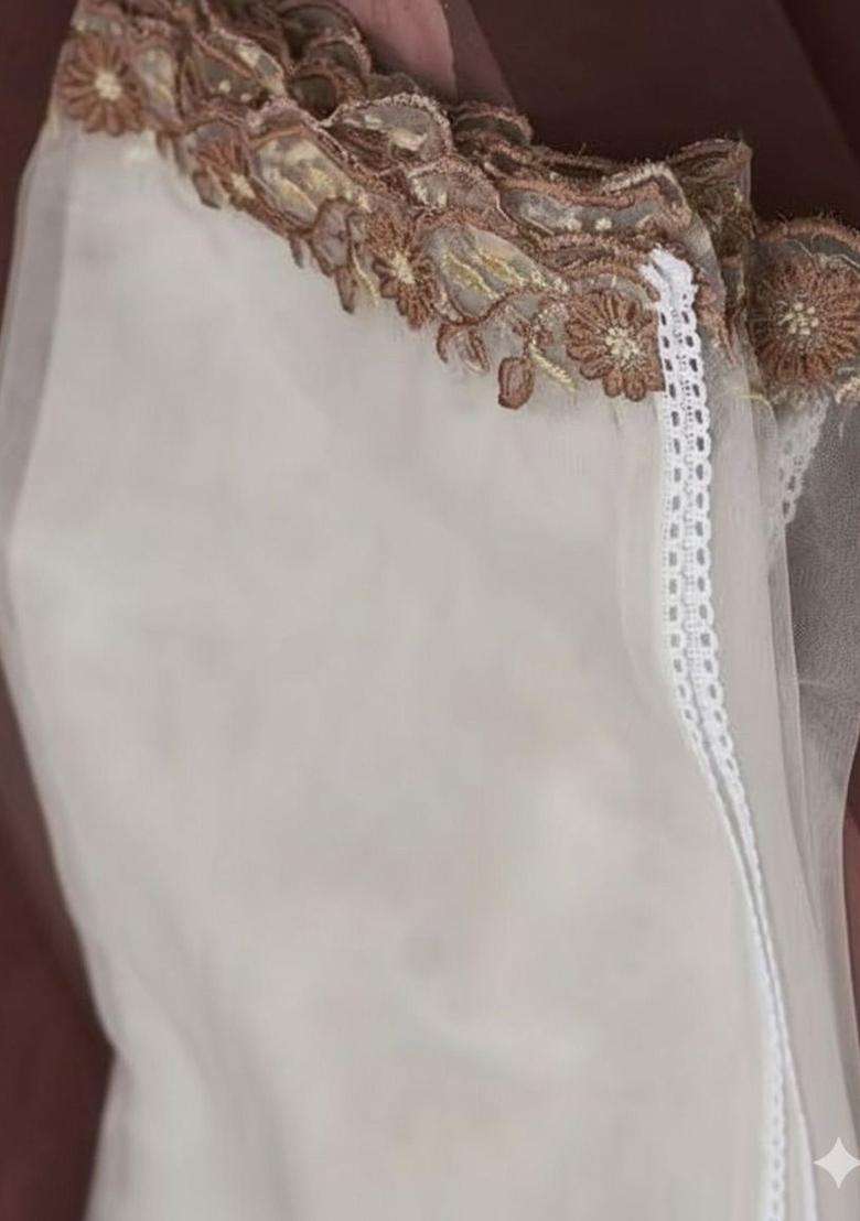 Off White Embroidered Viscose Kurta Set - Indya