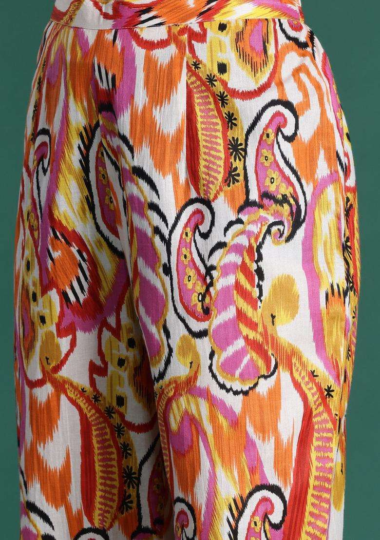 Multicolor Printed Cotton Kurta Set - Indya