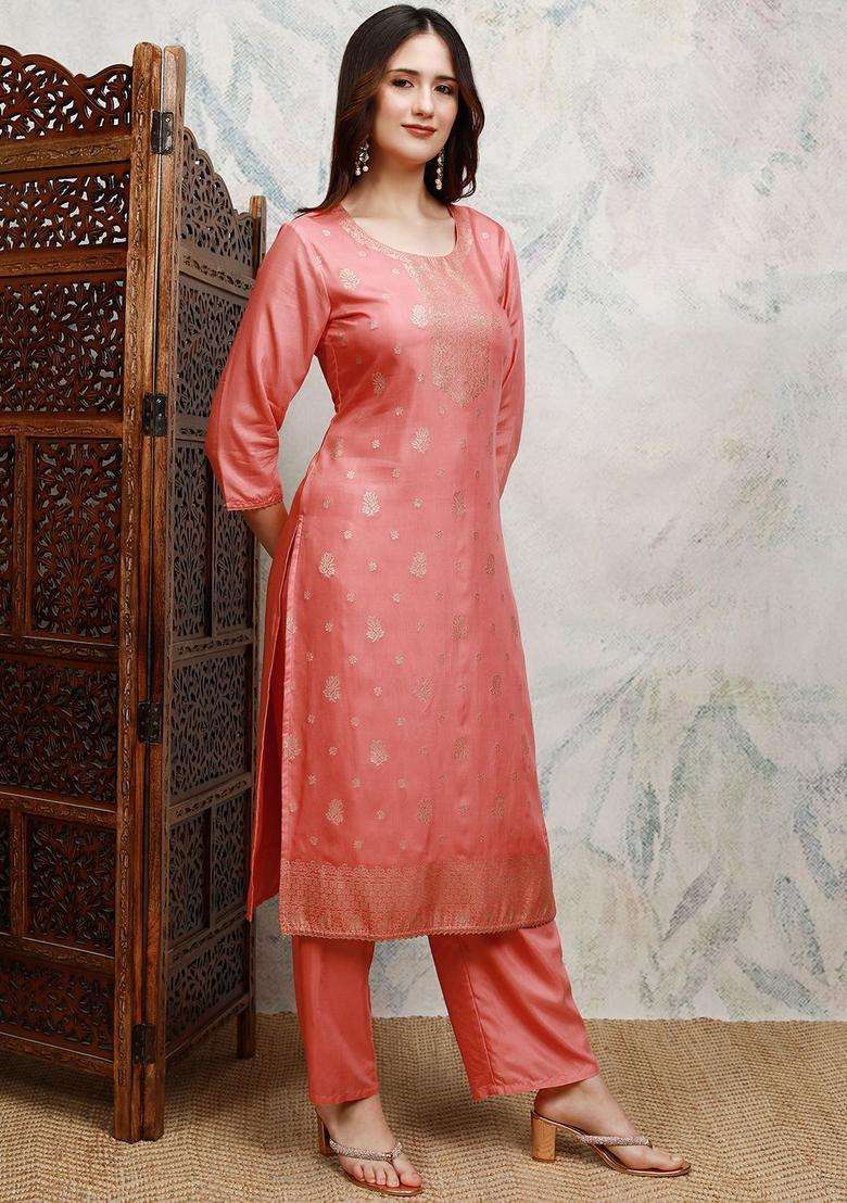 Coral Printed Nylon Kurta Set - Indya