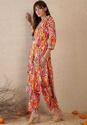 Multicolor Printed Cotton Kurta Set