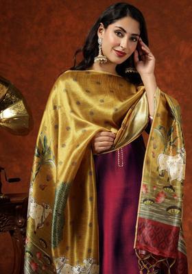 Red Yoke Design Cotton Kurta Set