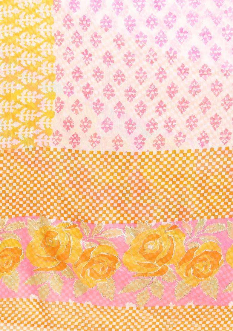 Mustard Printed Viscose Kurta Set - Indya