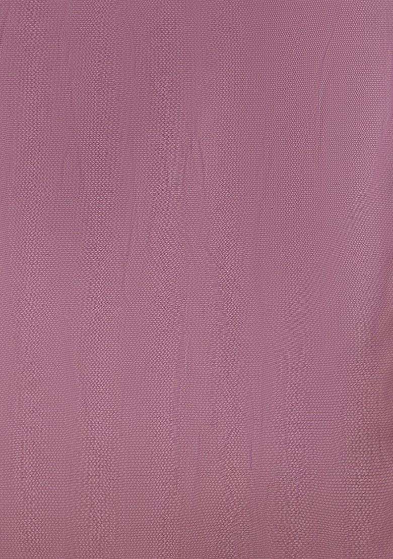 Purple Printed Polyester Kurta Set - Indya