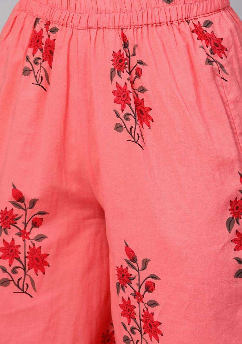 Coral Printed Cotton Kurta Set - Indya